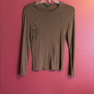 Ralph Lauren Women's Brown Long Sleeve Top